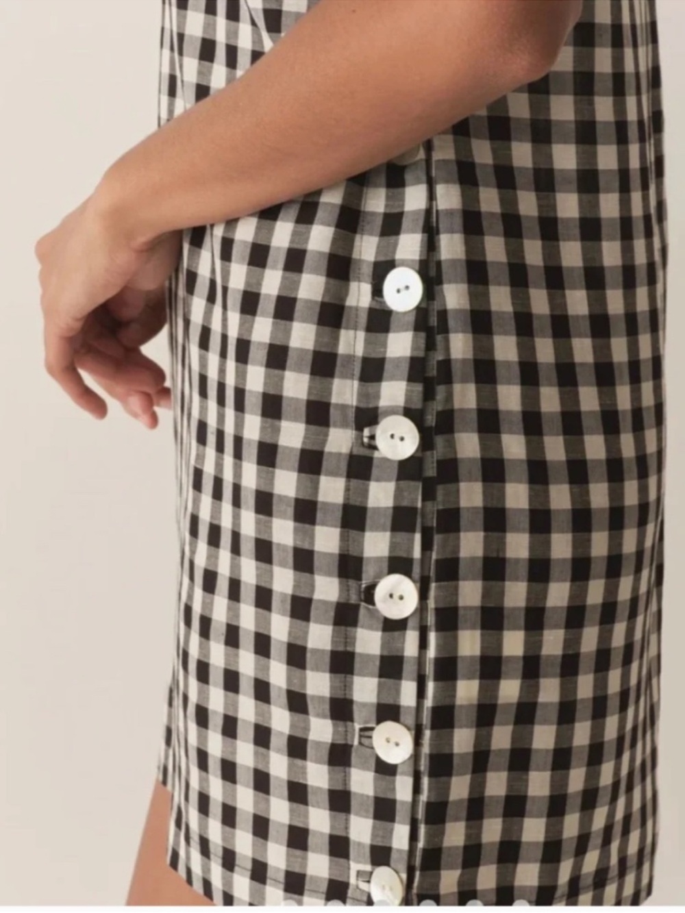 NEW Doen Black and White Coralie Gingham Mini Shift Dress Size 2 - Picture 2 of 12